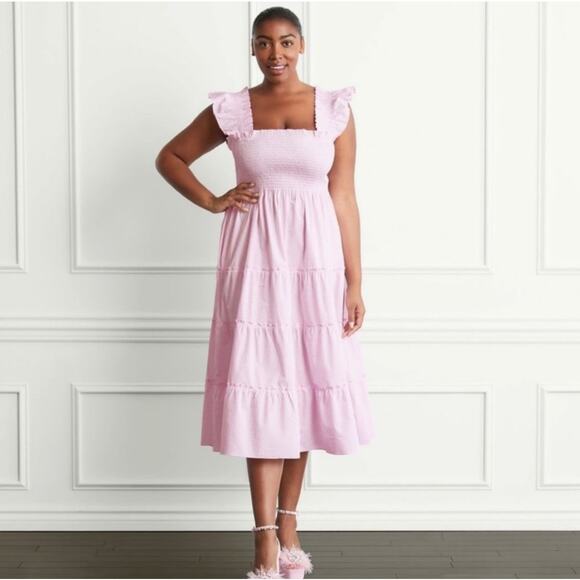 HILL HOUSE HOME Ellie Nap Dress Pink Gingham S Midi - Picture 3 of 10